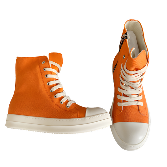 Rick Owens Orange High-Top Sneakers - Phantom Kicks