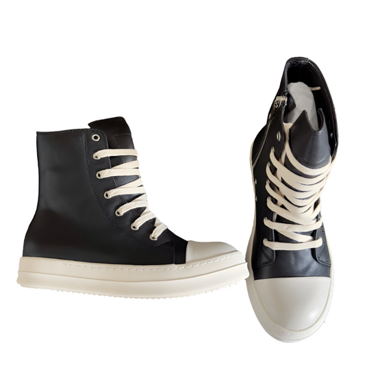 Rick Owens Black High-Top Sneakers - Phantom Kicks