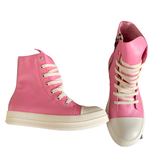 Rick Owens Hot Pink High-Top Sneakers - Phantom Kicks