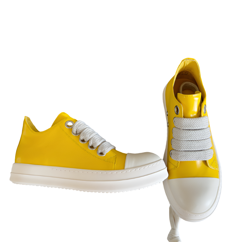 Rick Owens Yellow Low-Top Sneakers - Phantom Kicks