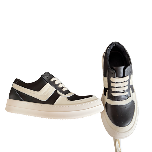 Rick Owens Black and White Low-Top Sneakers - Phantom Kicks
