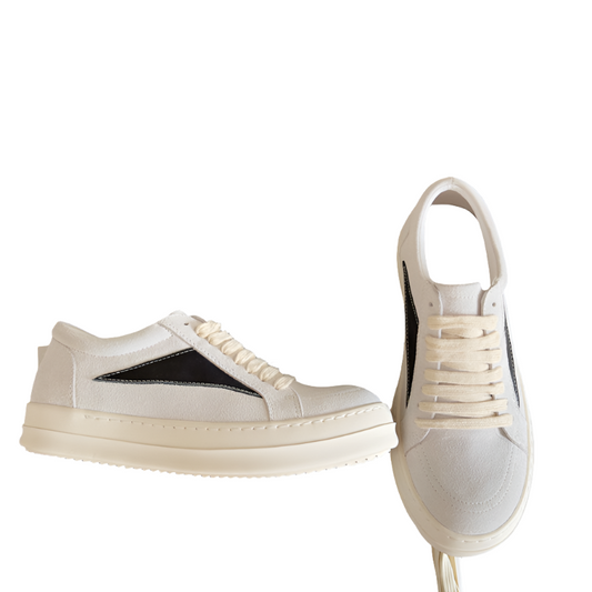 Rick Owens White Suede Low-Top Sneakers - Phantom Kicks