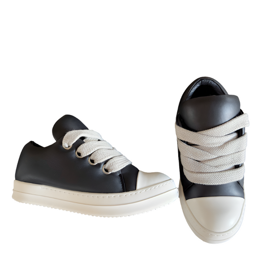 Rick Owens Black and White Low-Top Sneakers - Phantom Kicks