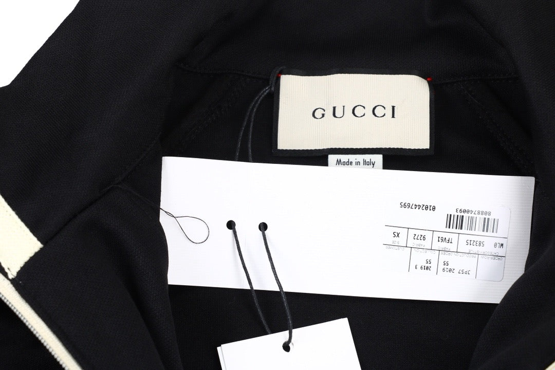 Gucci GG Logo Stripe Track Jacket - Black - Phantom Kicks