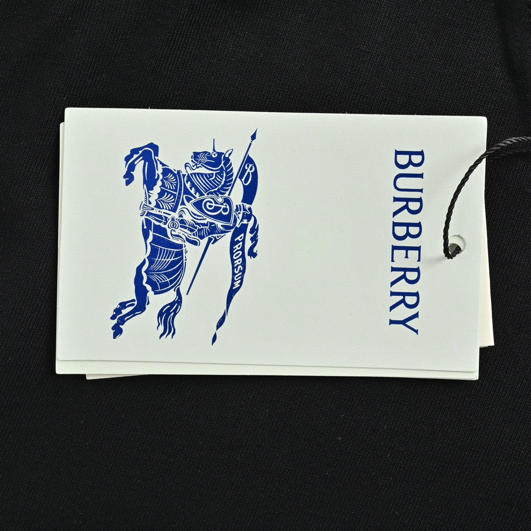 Burberry Black T-Shirt with Blue Equestrian Knight Logo - Phantom Kicks