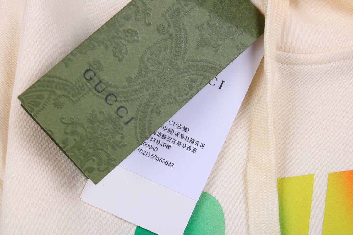 Gucci Rainbow Logo Hoodie - Cream - Phantom Kicks