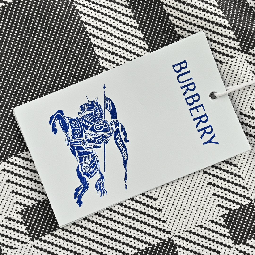 Burberry Geometric Check Polo Shirt (Black and White) - Phantom Kicks