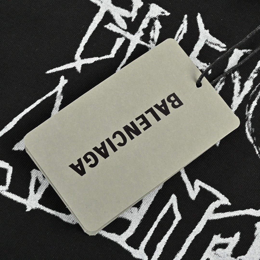 Balenciaga Multi-Logo Black T-Shirt - Phantom Kicks