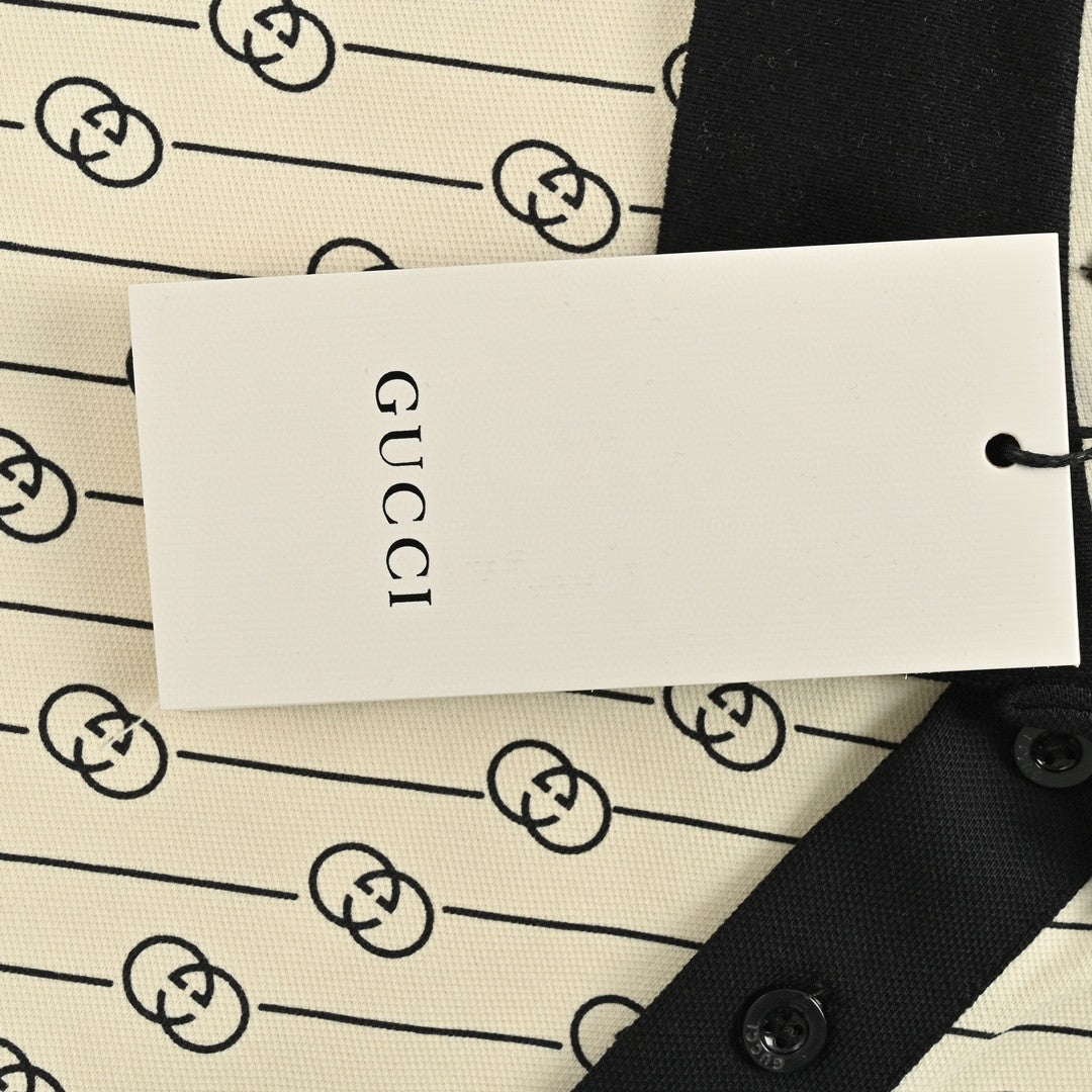 Gucci Beige and Black Patterned Polo Shirt - Phantom Kicks