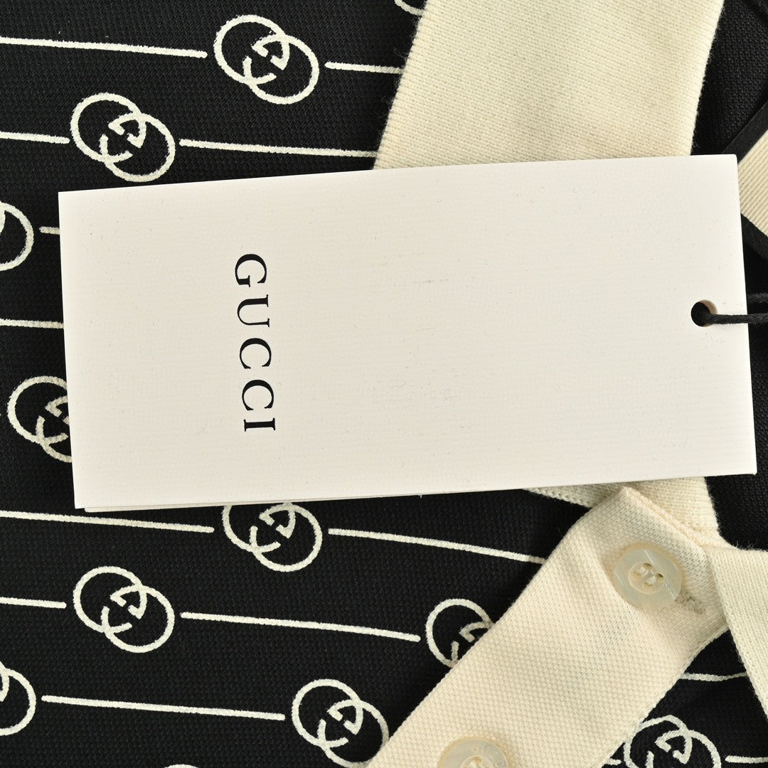GUCCI GG PATTERN POLO SHIRT BLACK - Phantom Kicks