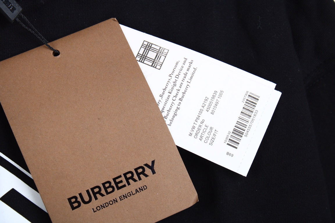 Burberry Black Hoodie with Logo Design - Phantom Kicks