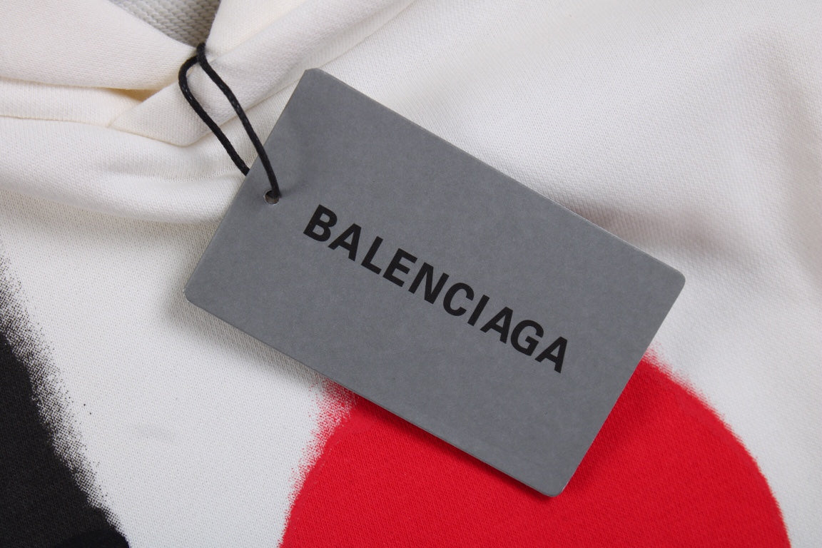 Balenciaga White Hoodie with "I Love" Graphic - Phantom Kicks