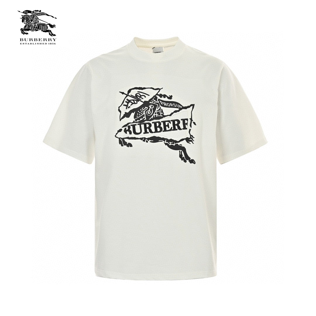 Burberry T-Shirt - White with Graphic Design - Phantom Kicks