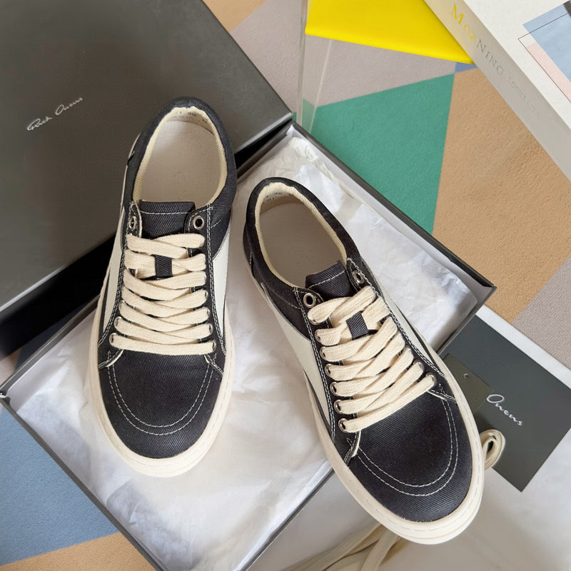 Rick Owens Black Canvas Low-Top Sneakers - Phantom Kicks