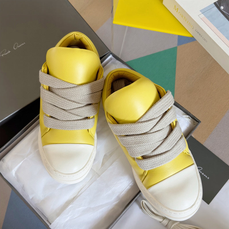 Rick Owens Yellow Low-Top Sneakers - Phantom Kicks