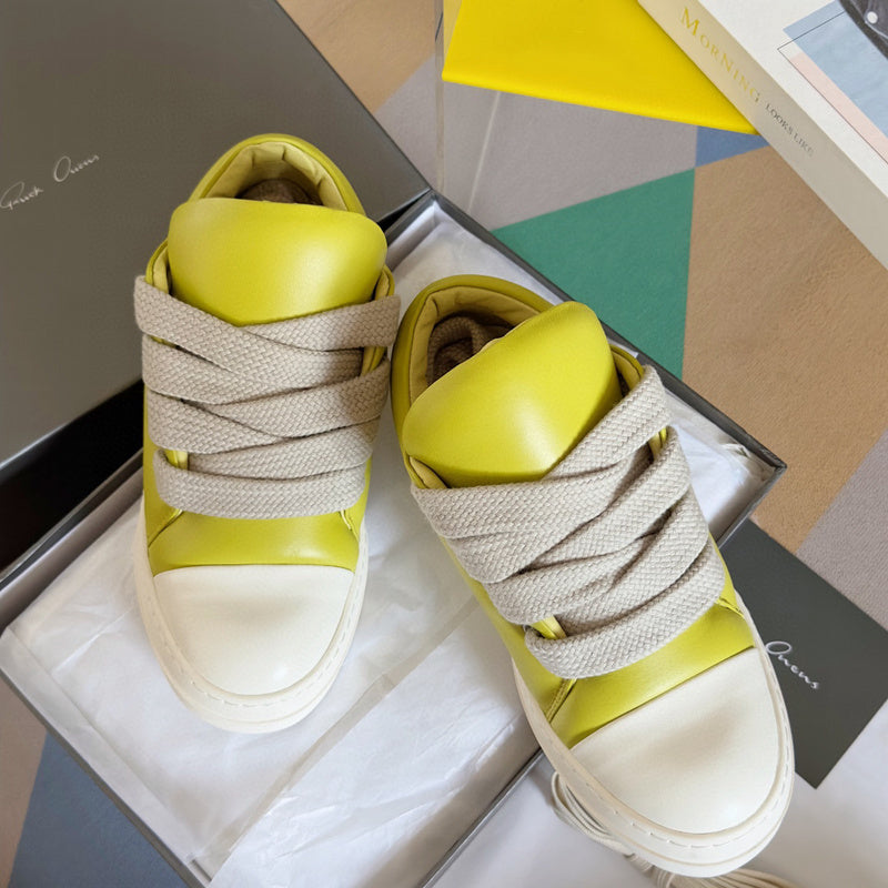 Rick Owens Yellow Low-Top Sneakers - Phantom Kicks