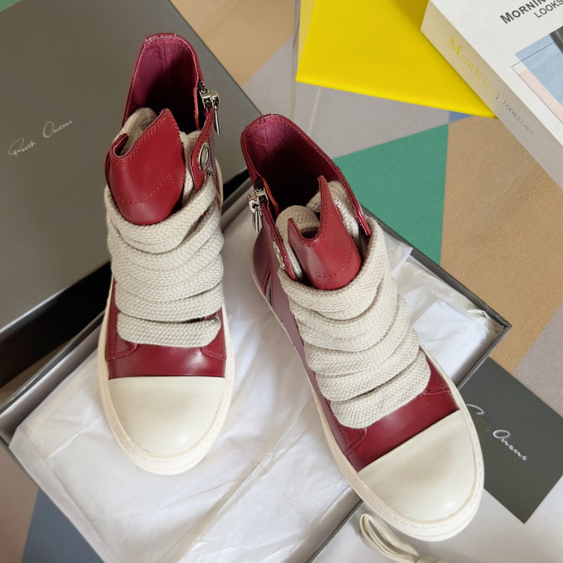 Rick Owens Red High-Top Sneakers - Phantom Kicks