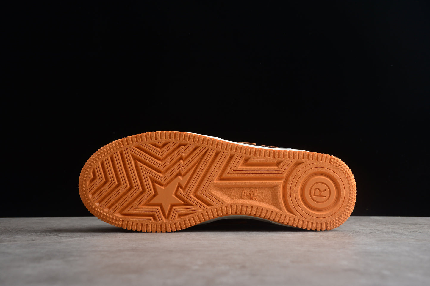 BAPE STA Low-Top Orange and Grey Sneakers - Phantom Kicks
