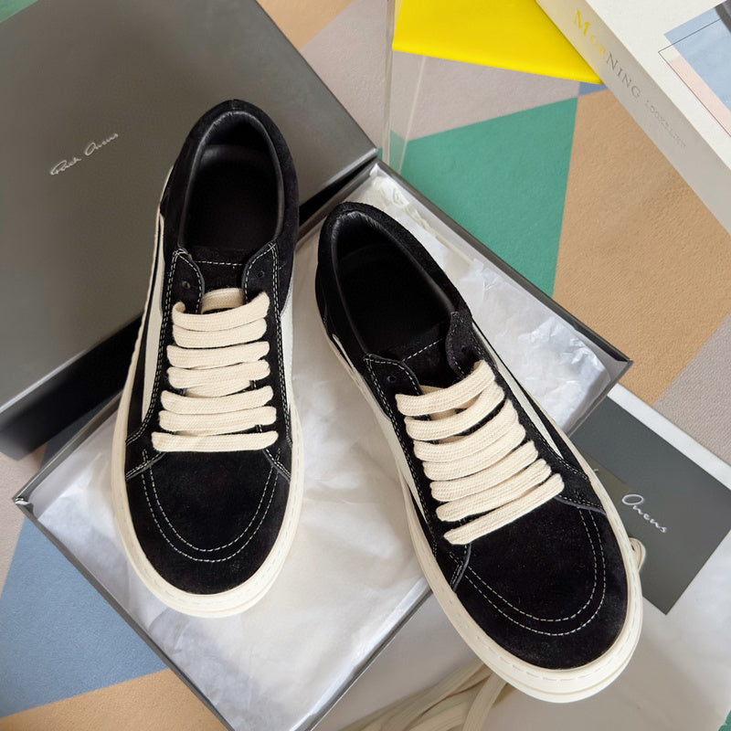 Rick Owens Black Suede Low-Top Sneakers - Phantom Kicks