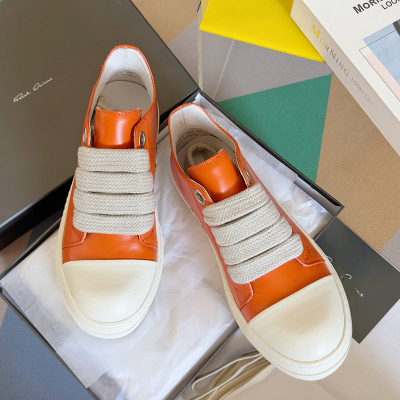 Rick Owens Orange Low-Top Sneakers - Phantom Kicks