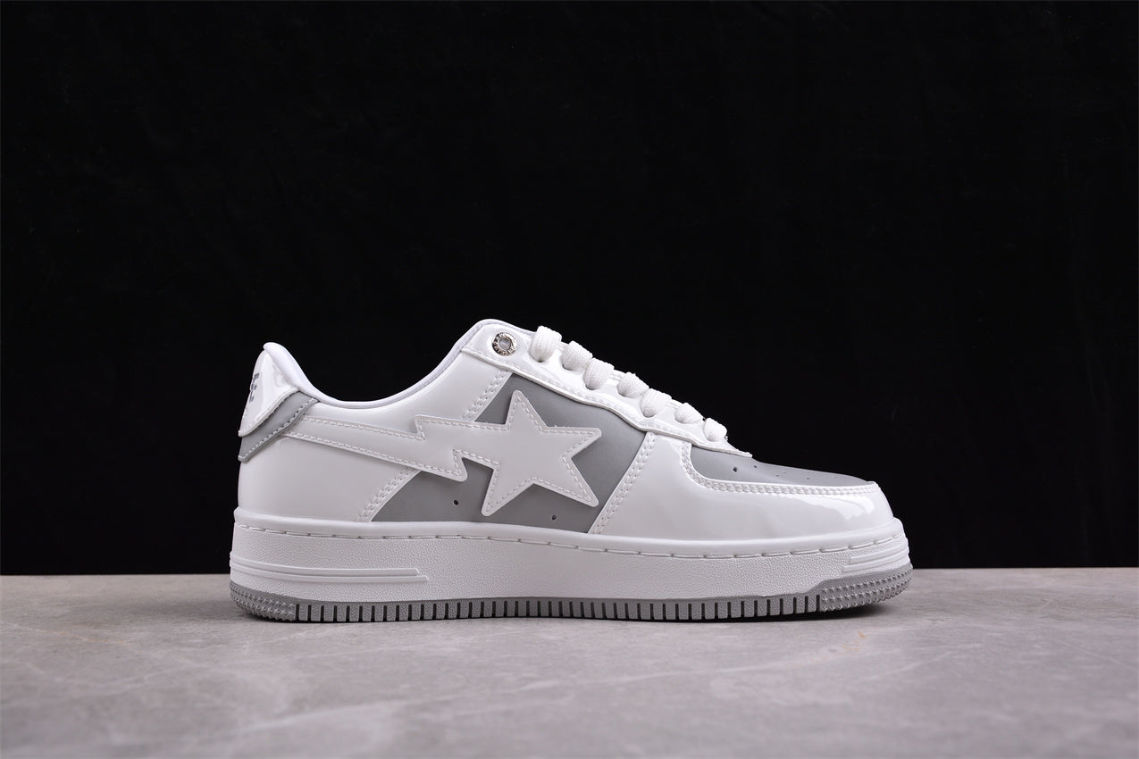 BAPE STA Low-Top Sneakers in White and Grey - Phantom Kicks