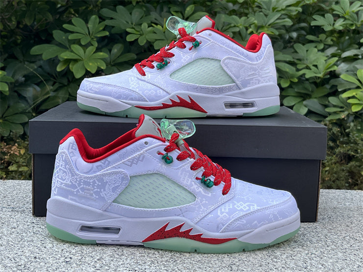 JORDAN 5 White/Red/Green - Phantom Kicks