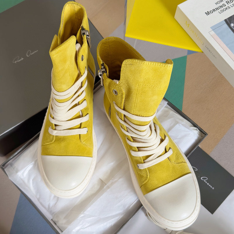 Rick Owens Yellow High-Top Sneakers - Phantom Kicks