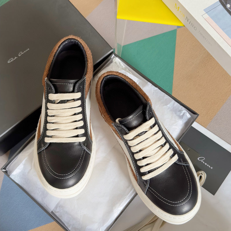 Rick Owens Black and Brown Low-Top Sneakers - Phantom Kicks