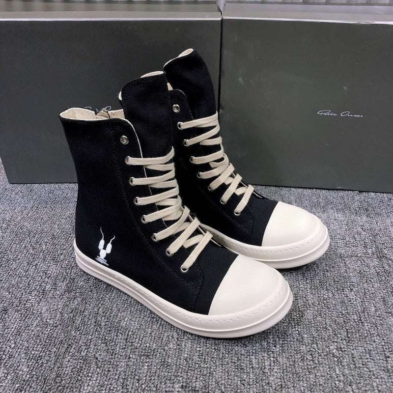 Rick Owens Black High-Top Canvas Sneakers - Phantom Kicks