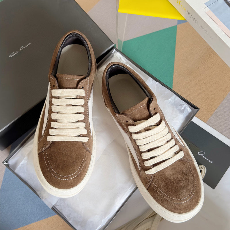 Rick Owens Brown Suede Low-Top Sneakers - Phantom Kicks