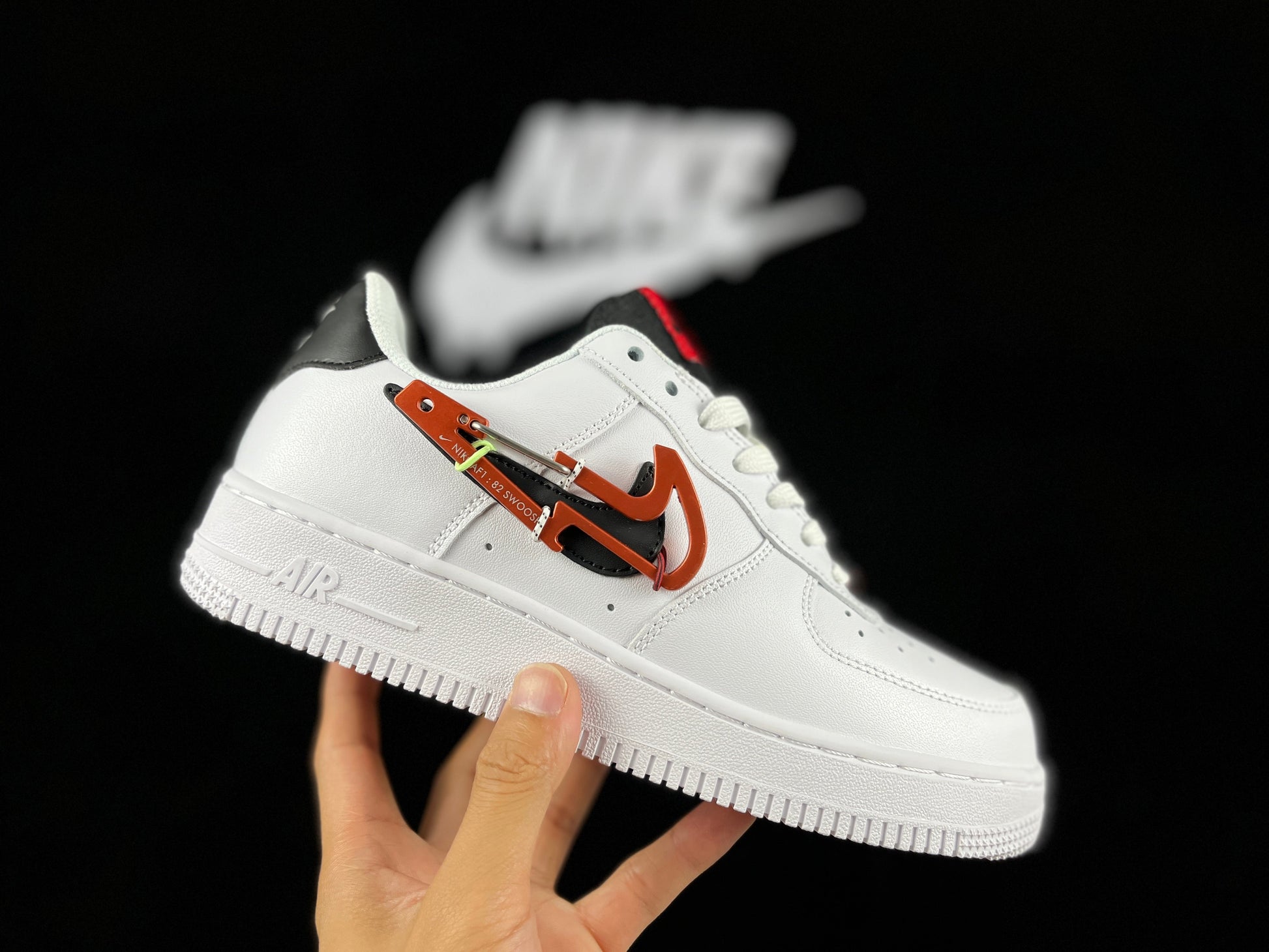 NIKE AIR FORCE 1 Low "White/Black/Red Hiking Buckle" - Phantom Kicks