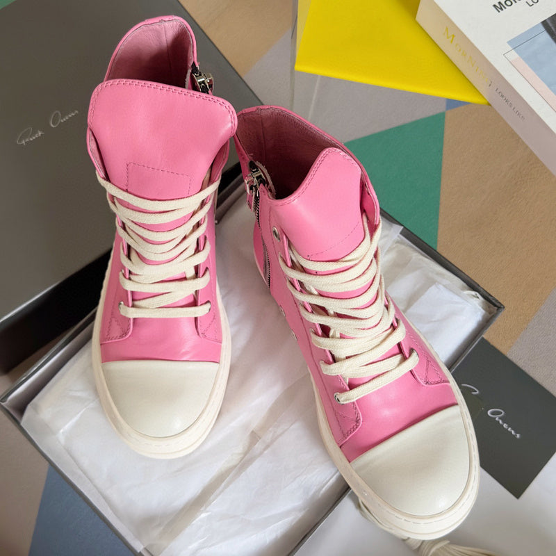 Rick Owens Hot Pink High-Top Sneakers - Phantom Kicks