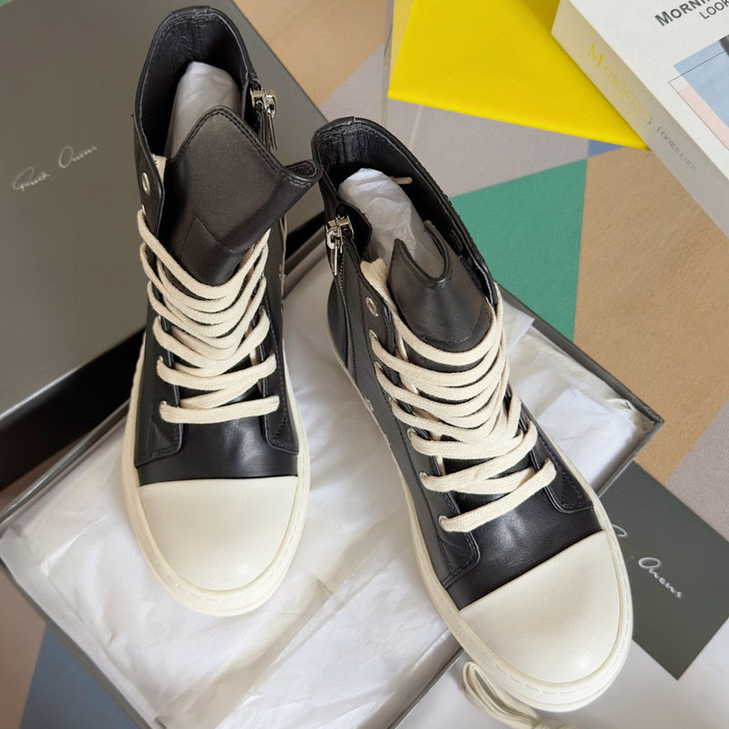 Rick Owens Black High-Top Sneakers - Phantom Kicks