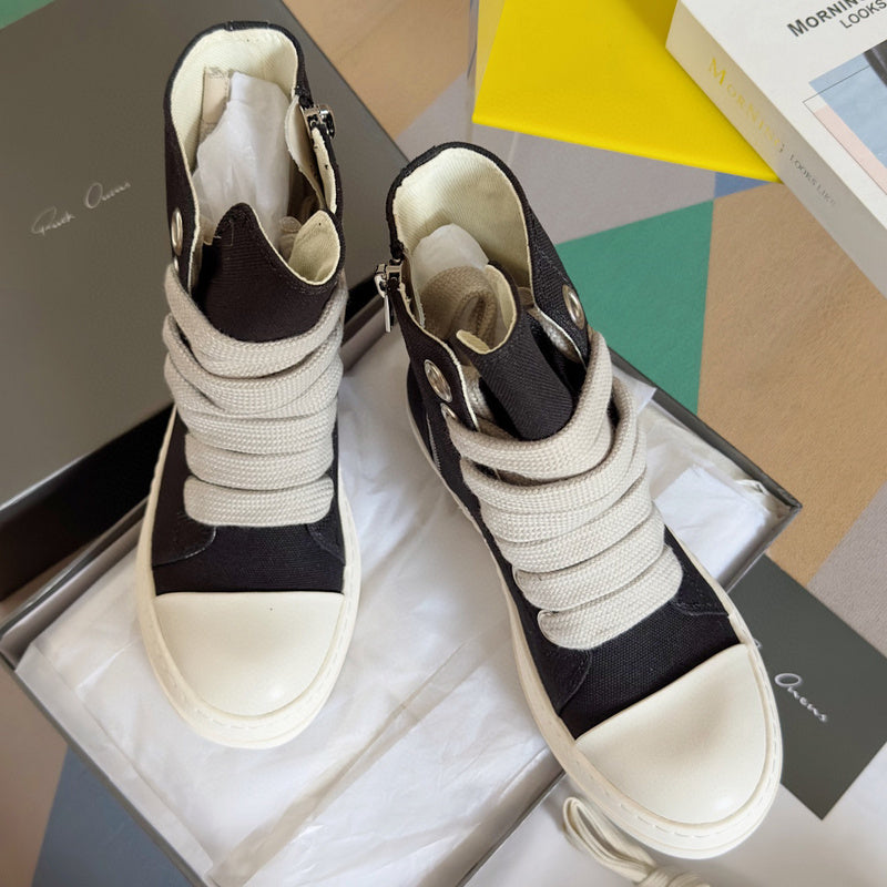 Rick Owens Black High-Top Sneakers - Phantom Kicks