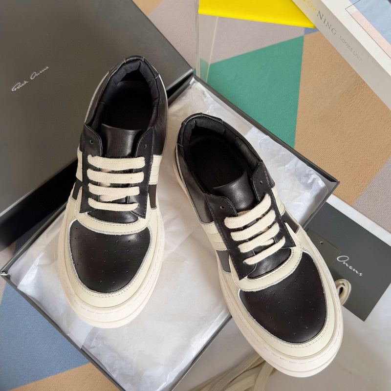 Rick Owens Black and White Low-Top Sneakers - Phantom Kicks