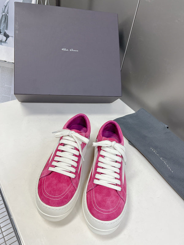 Rick Owens Low-Top Sneakers - Pink Suede - Phantom Kicks