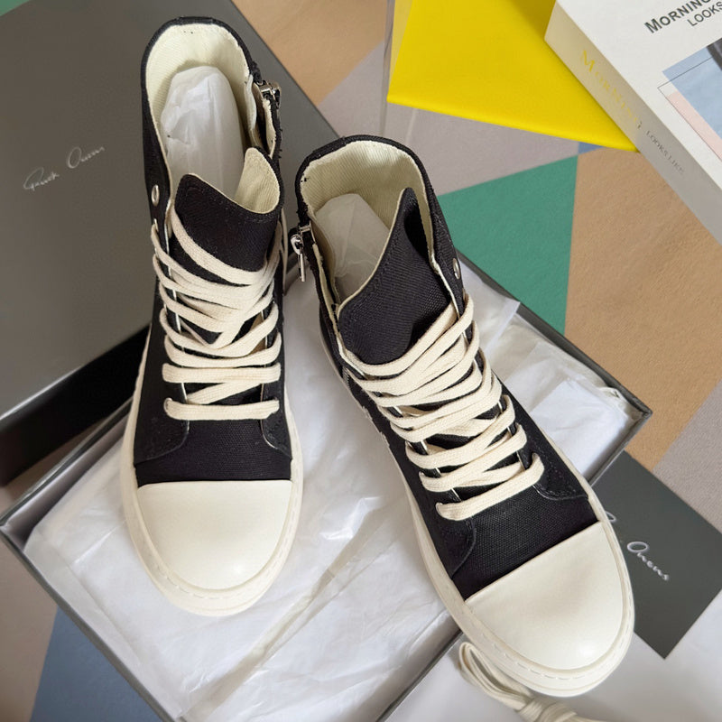 Rick Owens Black High-Top Sneakers - Phantom Kicks
