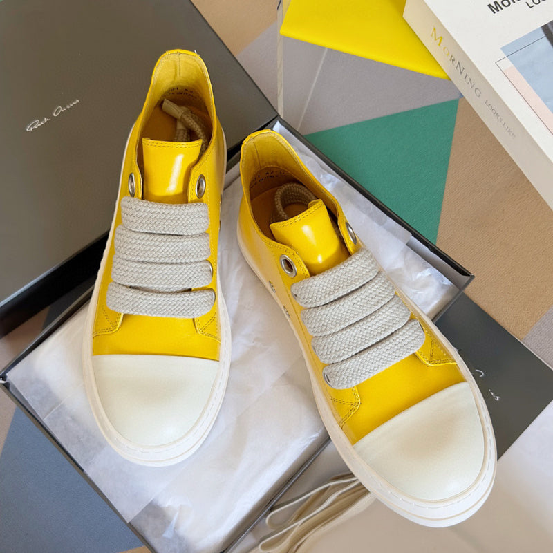 Rick Owens Yellow Low-Top Sneakers - Phantom Kicks