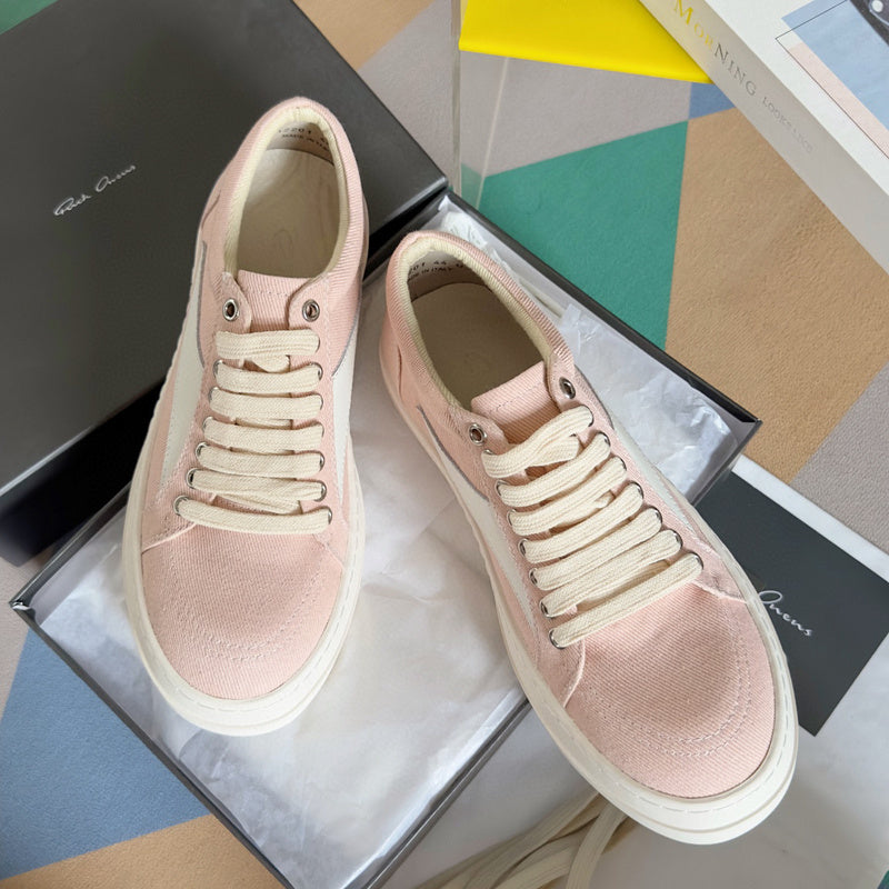 Rick Owens Pink Canvas Low-Top Sneakers - Phantom Kicks
