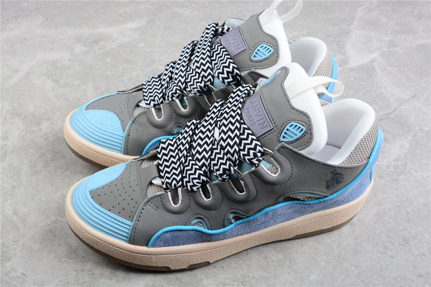 Lanvin Grey and Blue Sneakers - Phantom Kicks