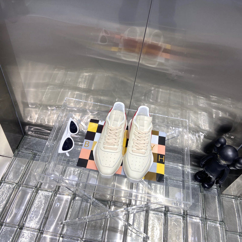 Rick Owens Cream and Red Low-Top Sneakers - Phantom Kicks