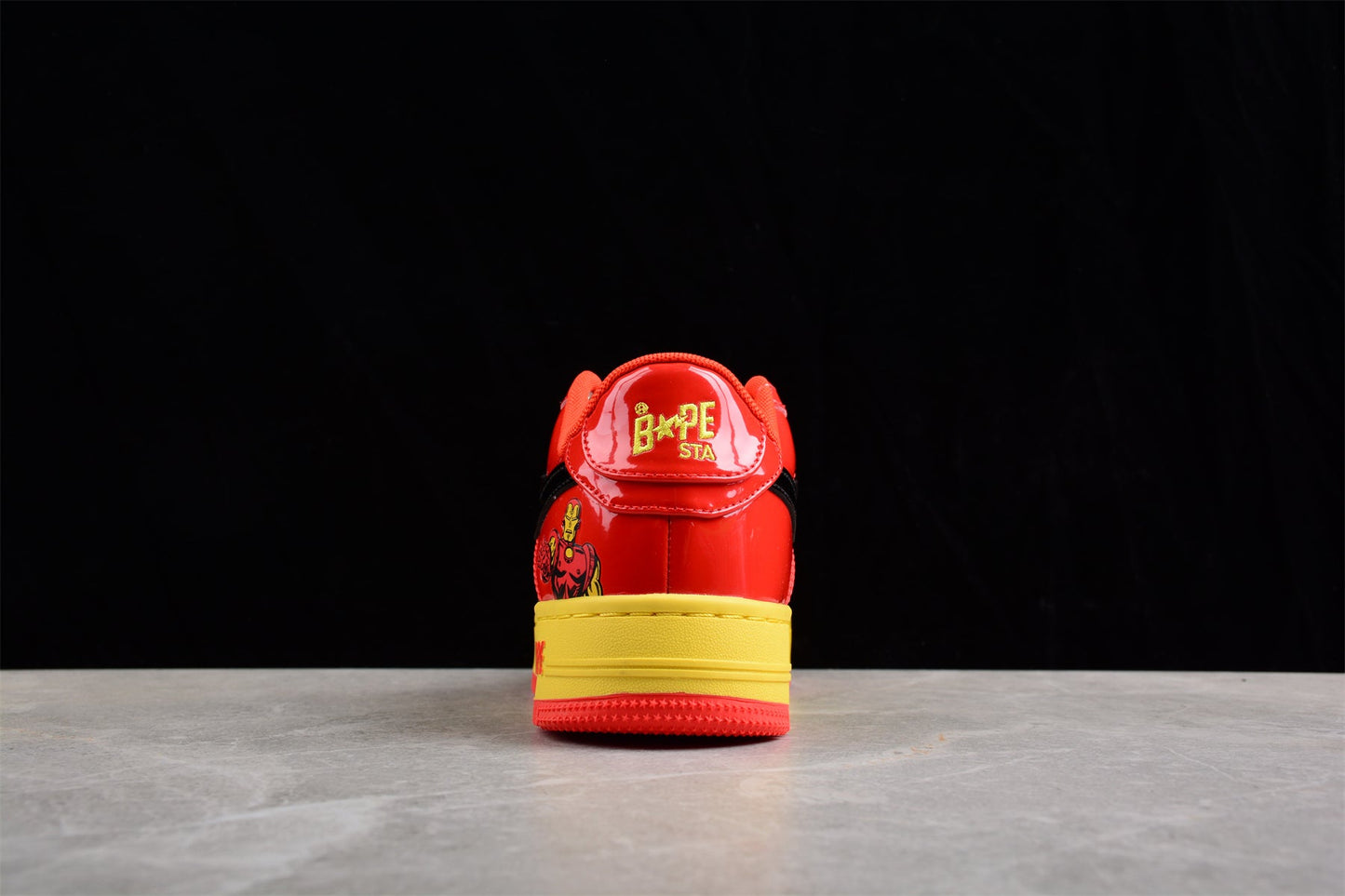 BAPE STA Low-Top Sneakers in Red and Yellow Iron Man Edition - Phantom Kicks