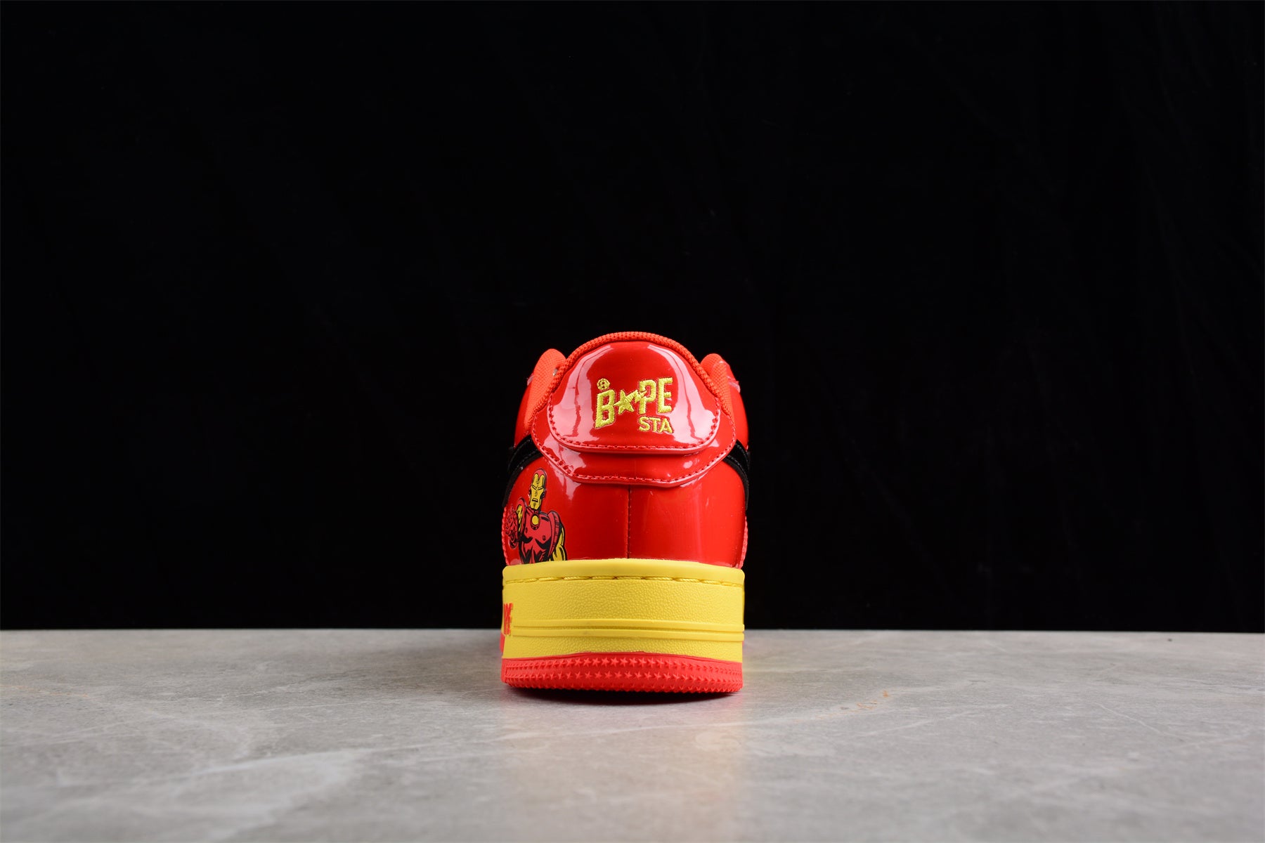 BAPE STA Low-Top Sneakers in Red and Yellow Iron Man Edition - Phantom Kicks