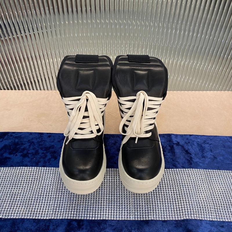 Rick Owens Geobasket Sneakers - Black and White - Phantom Kicks