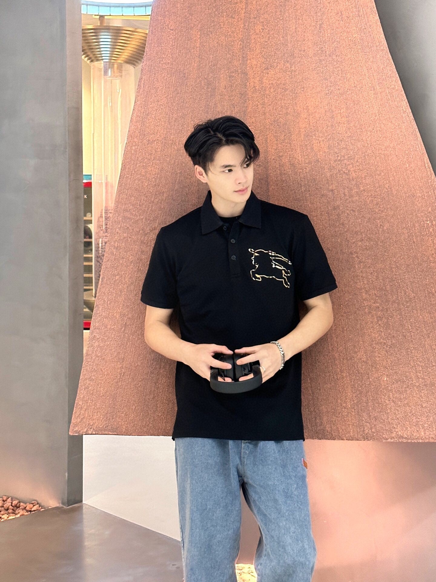 Burberry Embroidered Knight Polo - Black - Phantom Kicks