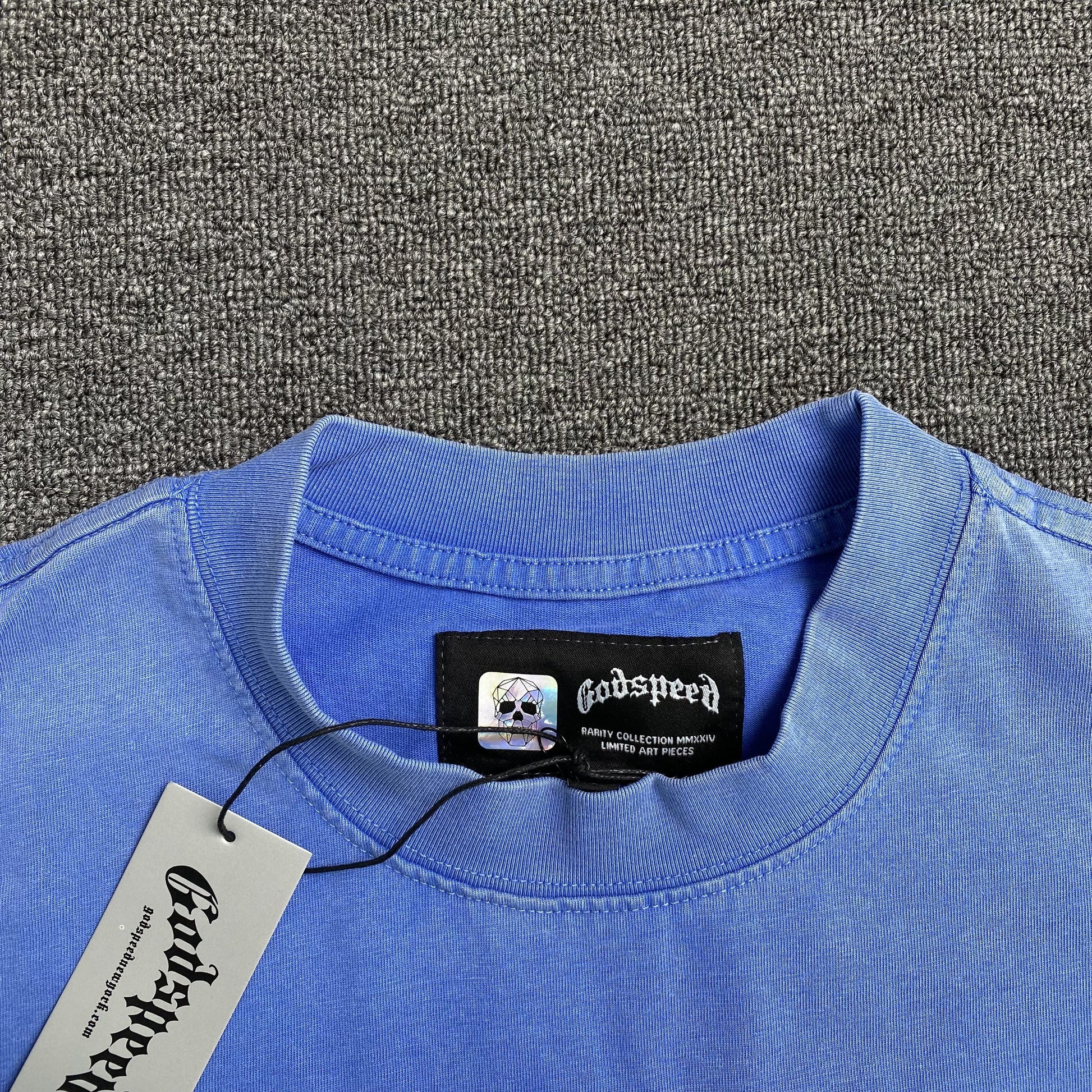 GODSPEED ARTIFICIAL LOVE T-SHIRT WASHED BLUE - Phantom Kicks