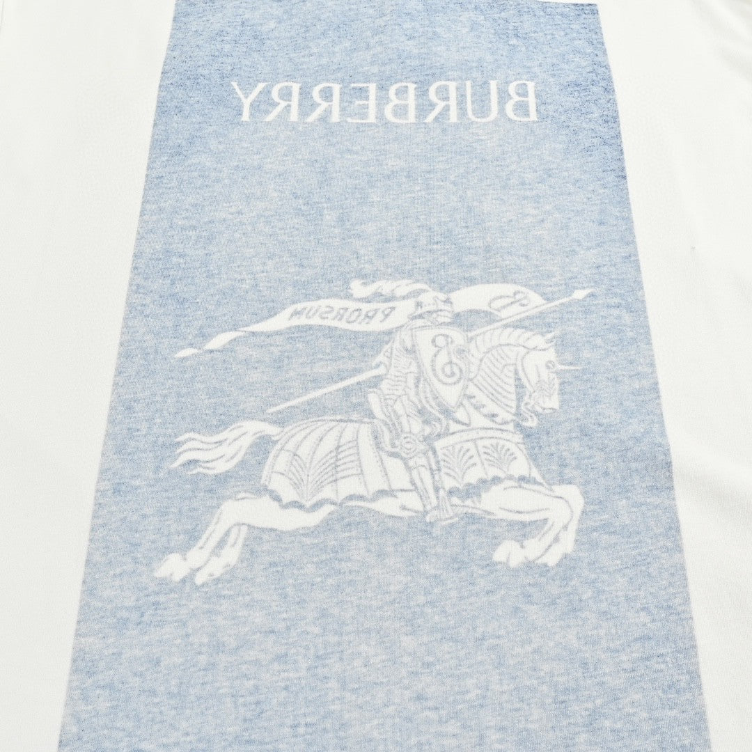 Burberry White T-Shirt with Knight Graphic - Phantom Kicks