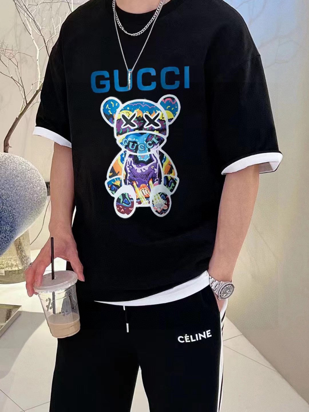 Gucci Black T-Shirt with Bear Graphic - Phantom Kicks