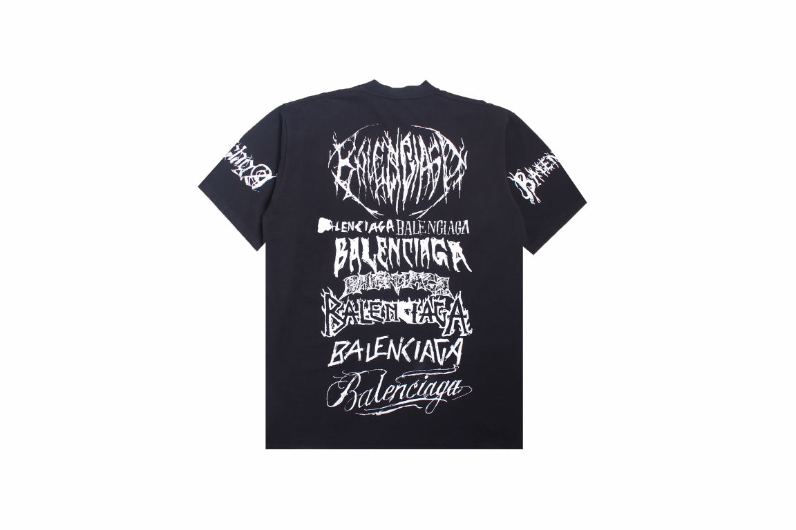 Balenciaga Multi-Logo T-Shirt (Black) - Phantom Kicks