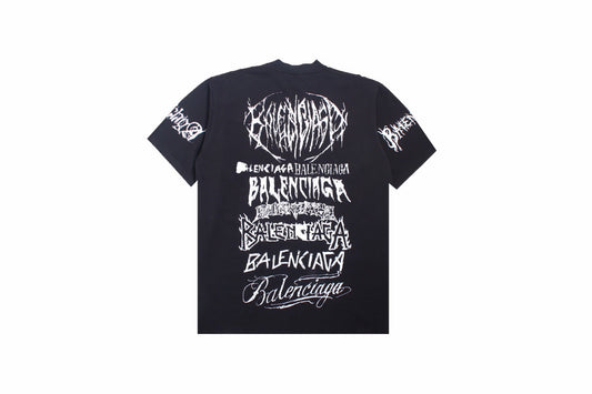 Balenciaga Multi-Logo T-Shirt (Black) - Phantom Kicks